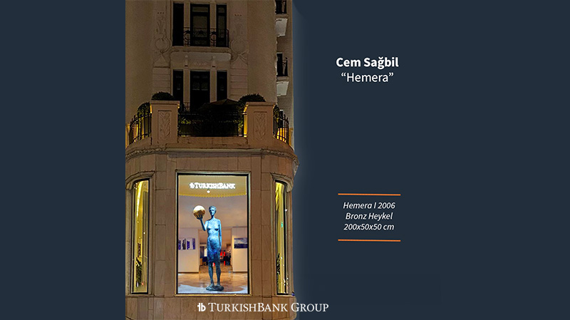 Türk Heykeltıraş Cem Sağbil’in Eseri “Hemera”, TurkishBank Harbiye VK1’de